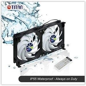 Titan V2, 12V DC Twin 14cm Waterproof IP55 Motorhome Refrigerator Fans ONLY